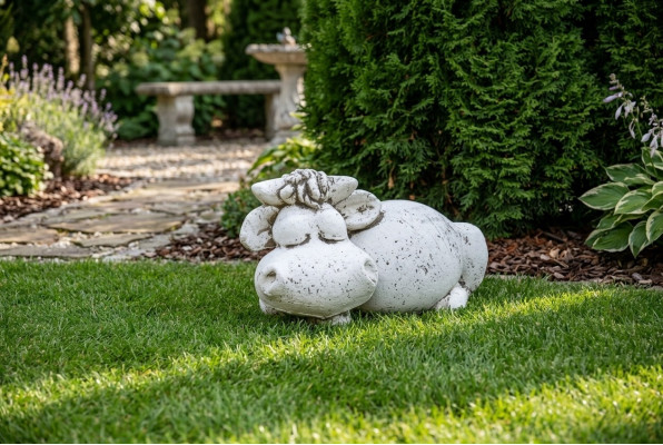 Decoración de jardín Hipopótamo Terraza Figuras de piedra Figura Decorativa Estatua