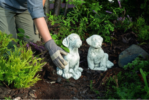 Decoración de jardín Perro Terraza Figuras de piedra Figura Decorativa Estatua