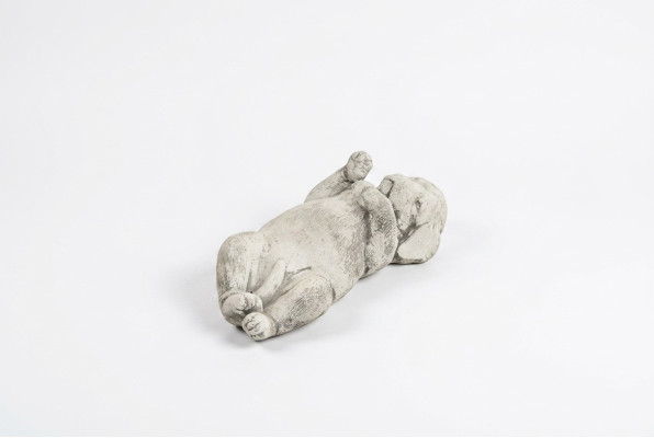 Decoración de jardín Perro Terraza Figuras de piedra Figura Decorativa Blanca Estatua