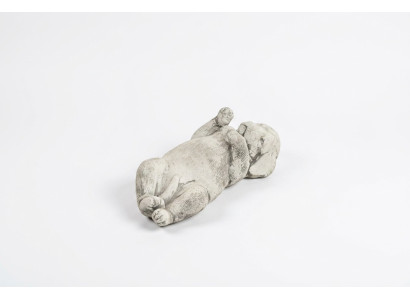 Decoración de jardín Perro Terraza Figuras de piedra Figura Decorativa Blanca Estatua