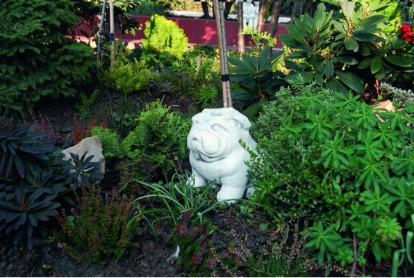 Decoración de jardín Figura de perro Terraza Figuras de piedra Figura decorativa Blanca Estatua