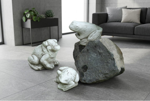 Decoración de jardín Rana Terraza Figuras de piedra Figura Decorativa Estatua