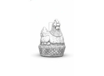 Pollitos Gallina Jardín Figura Estatua Figuras Estatuas Escultura Decoración