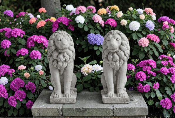 León figura de jardín decorativa escultura de jardín esculturas de figuras de terraza