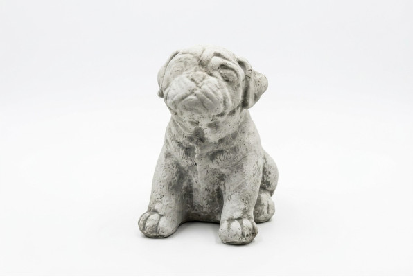 Decoración de jardín Perro Terraza Figura de piedra Figuras Blancas Estatua decorativa