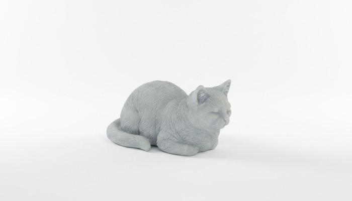 Decoración de jardín. Gato decorativo. Figuras de piedra para la terraza. Figura estatua.