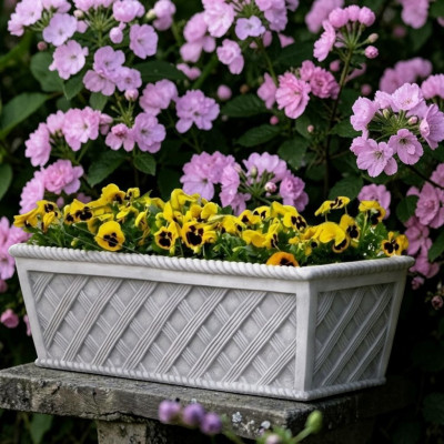 Macetas Caja Maceta Flores Maceteros Decorativos XXL Cemento Jardín Terraza