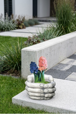 Diseño Maceta Florero Cubo Recipiente Macetas Figura Decoración Manos Escultura