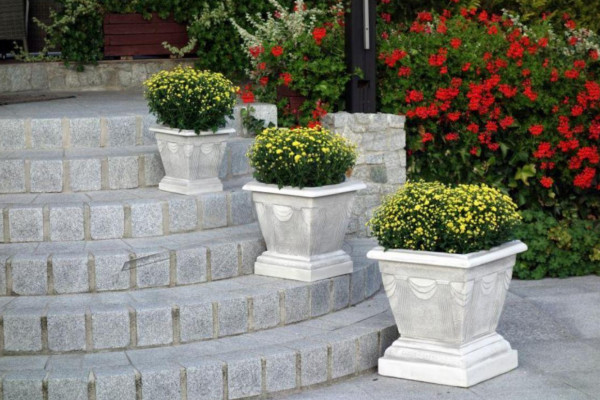 Figura maceta blanca planta cubo figura decoración macetas jardín