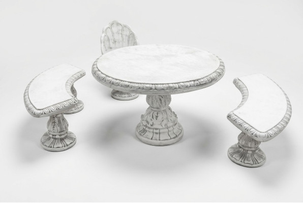 Estilo de mesa de jardín de caballero antiguo, decoración de mesa de piedra redonda muebles.