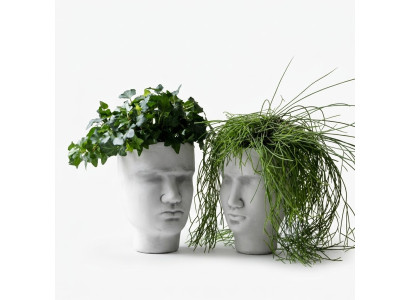 Diseño Maceta Cima Planta Cubo Vaso Figura Decorativa Macetas Cara Escultura