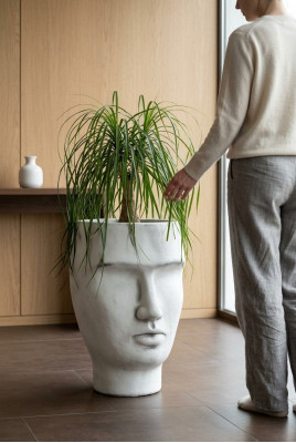 Diseño maceta maceta de planta cubo de planta decoración figura macetas cara escultura