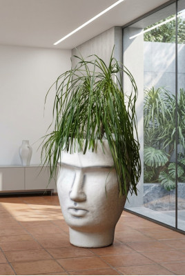Diseño maceta maceta de planta cubo de planta decoración figura macetas cara escultura