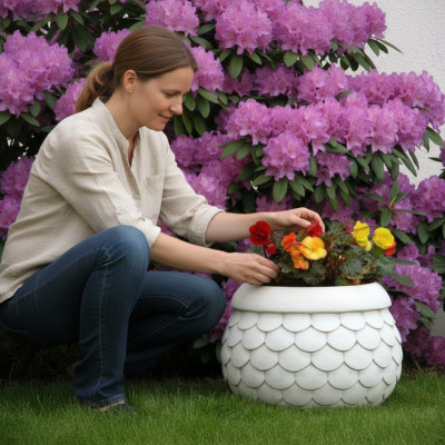 Maceta Caja Macetero Flores Macetas XXL Jardín decorativo Hormigón Terraza