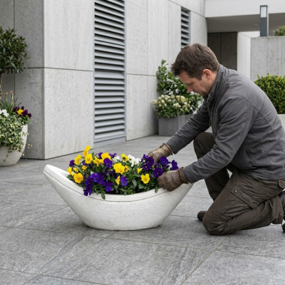 Maceta de flores, maceta de plantas, decoración, naturaleza, jarrones, jardín, figura, macetas de flores.