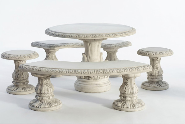 Mesa de piedra Terraza Jardín Decoración Muebles Diseño de estilo antiguo y elegante Mesas