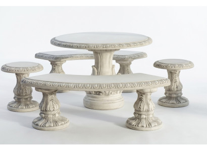 Mesa de piedra Terraza Jardín Decoración Muebles Diseño de estilo antiguo y elegante Mesas