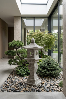 Jardín japonés casa decoración estatua figuras figura naturaleza blanca estatuas