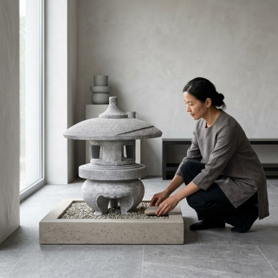 Jardín japonés decoración de la casa estatua de figuras de la naturaleza blanco estatuas.
