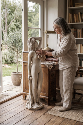 Mujer 98cm Escultura Diseño Figura Estatua Jardín Figuras Estatuas
