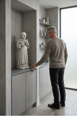 Decoración de jardín, estatua de monje, figura de escultura, esculturas, diseñador