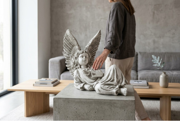 Escultura de ángel de 27 cm, figura de diseño estatua figuras de jardín decorativas estatuas