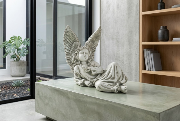 Escultura de ángel de 27 cm, figura de diseño estatua figuras de jardín decorativas estatuas