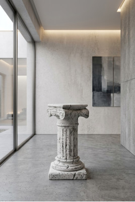Decoración Columna Columnas Piedra Estilo Antiguo Decoración Romana Blanco Soporte Base