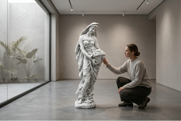 Decoración figurativa de mujer para jardín, figuras de diseño escultural.