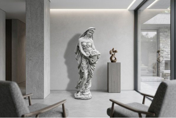 Decoración figurativa de mujer para jardín, figuras de diseño escultural.