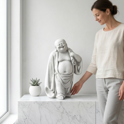 Feliz Buda Estatua Figura Jardín Figuras Estatuas Escultura Esculturas