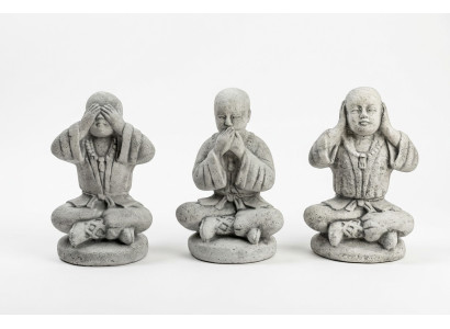 25cm Estatua de Figura de Kung Fu Shaolin luchador Figuras Decorativas Blancas Estatuas