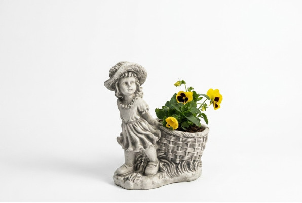 40cm Escultura decorativa de diseño Figura Estatua Jardín Gris Figuras Naturaleza Estatuas