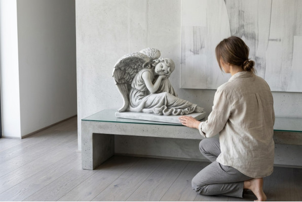 42cm Figura de diseño de escultura de decoración Estilo antiguo Estatuas de figuras de jardín