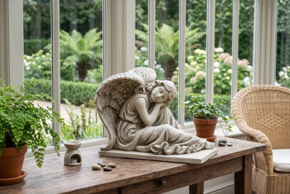 42cm Figura de diseño de escultura de decoración Estilo antiguo Estatuas de figuras de jardín