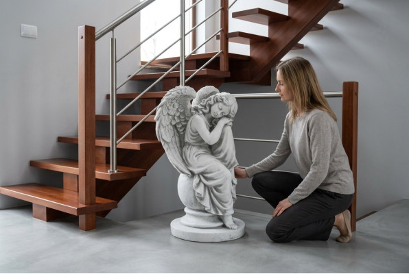Ángel de 36 cm Escultura Estatua de diseño Figura Estatua de jardín Figuras Estatuas
