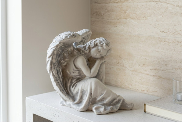 Ángel de fosa Ángel de protección Adorno de tumba Decoración Figura de ángel Decoración de tumba