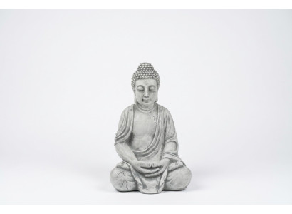 Figura de Buda escultura en imitación de piedra. Gran escultura para jardín decorativo.