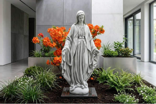 Estatua de Nuestra Señora Jesús María Escultura de tumba Figura sagrada de jardín Decoración 100cm