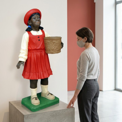 Diseño Niño negro Niña Figura Estatua Escultura Figuras Esculturas Decoración 7061