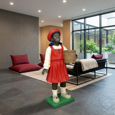 Diseño Niño negro Niña Figura Estatua Escultura Figuras Esculturas Decoración 7061