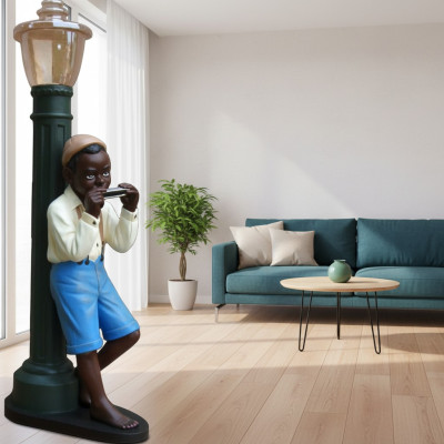 Diseño de niño con armónica figura estatua escultura figuras esculturas 7078 nuevo