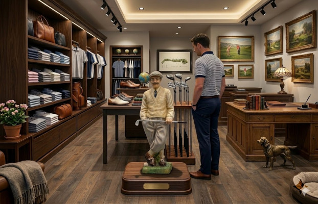 Diseño de figura de golfista estatua escultura figuras esculturas decoración decorativa 7610