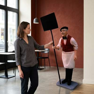 Cartel Restaurante Figura Estatua Escultura Figuras Esculturas Decoración Decorativa 182cm