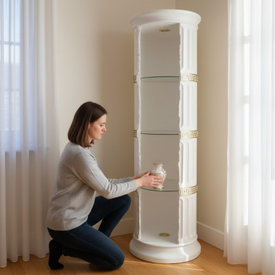 Diseño Vitrina Estante de Cristal Columna Bar Vitrinas Muebles Armario Salón 1882 Nuevo