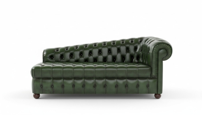 Chaiselongues Sofá Chesterfield Verde Sofá Cama Otomana Recamier Cuero Chaise
