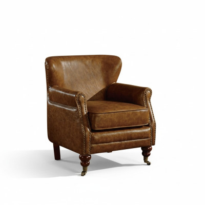 Chesterfield Butaca de orejas Marrón Cuero Conjunto de sofás Sillón Sofá de cuero Nuevo