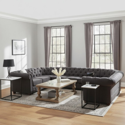 XXL Gran Chesterfield conjunto de sofás seccionales sofá tapizado rincón asiento en forma de U Sofás nuevos.