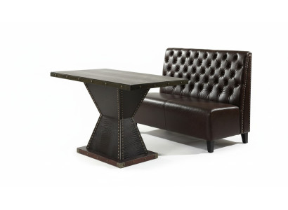 Sofá Chesterfield Banco Sofá Banqueta Marrón Sala de espera Sala de estar Oficina Sofás