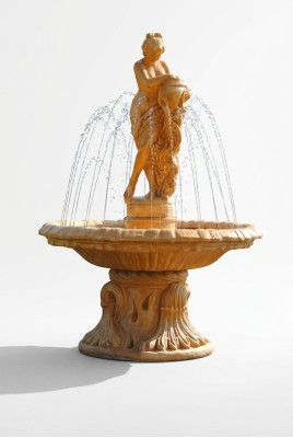 Fuente de jardín estanque Fuente 155cm Fuente de piedra Jardín fuente Fontaine Nuevo